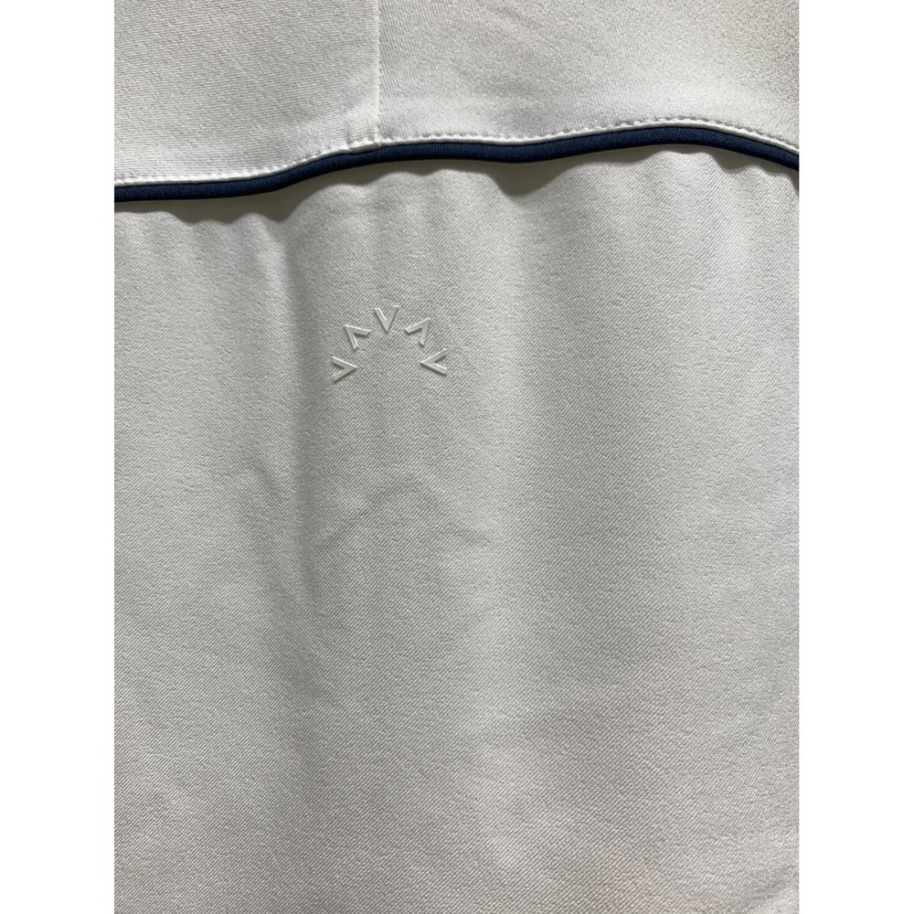 VARLEY Womens White Navy Trim Bomber Jacket Zip Front Athletic Style Size Small - Picture 8 of 8